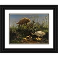 thumbnail image 1 of Johann Baptist Hofner 24x19 Black Ornate Framed Double Matted Museum Art Print Titled: The Peace-Breaker (1860), 1 of 5