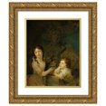 thumbnail image 1 of Johann Baptist Lampi the Elder 15x18 Gold Ornate Wood Frame and Double Matted Museum Art Print Titled - Two Children from the Count Thomatis Family (1788-1789), 1 of 4