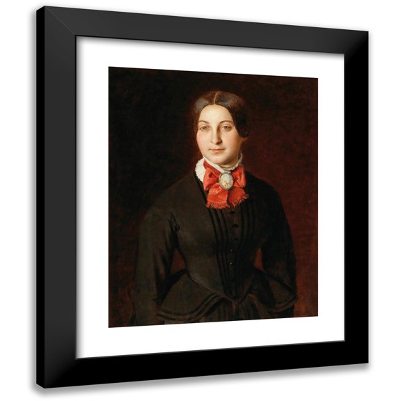 Johann Baptist Reiter 12x14 Black Modern Framed Museum Art Print Titled - Portrait of the Artist's Sister (1847)
