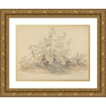 thumbnail image 1 of Johann Christian Heerdt 24x19 Gold Ornate Framed and Double Matted Museum Art Print Titled - Wild Plants Near Birstein (1835), 1 of 4