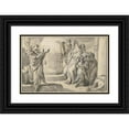thumbnail image 1 of Johann Eleazar Schenau 18x13 Black Ornate Wood Framed Double Matted Museum Art Print Titled - An Antique Sacrificial Scene (1779), 1 of 5
