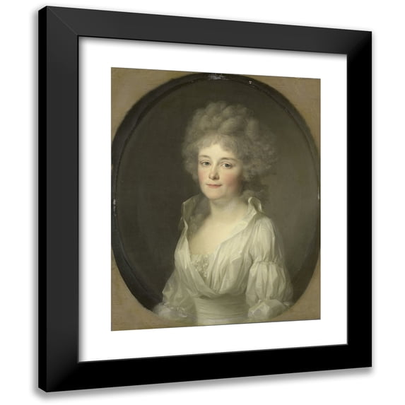 Johann Friedrich August Tischbein 15x18 Black Modern Framed Museum Art Print Titled - Portrait of Johanna Ferdinanda Van Collas, Wife of Salomon Rendor (1793)