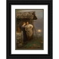 thumbnail image 1 of Johann Friedrich Engel 14x18 Black Ornate Wood Framed Double Matted Museum Art Print Titled - The Love Letter, 1 of 5