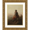 thumbnail image 1 of Johann Georg Meyer von Bremen 12x14 Gold Ornate Wood Frame and Double Matted Museum Art Print Titled - On the Height (Over the Hills and Far Away) (1871), 1 of 4