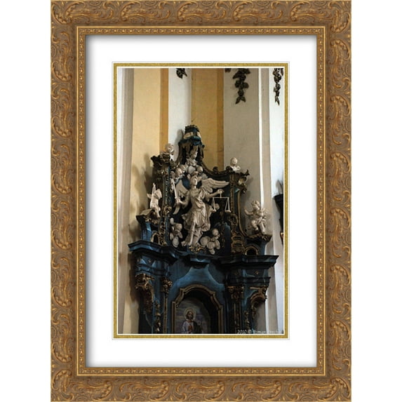 Johann Georg Pinzel 2x Matted 20x24 Gold Ornate Framed Art Print 'Altar of St. Jude Thaddeus with archangel Michael'