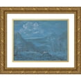 thumbnail image 1 of Johann Georg von Dillis 14x12 Gold Ornate Wood Frame and Double Matted Museum Art Print Titled - View of the Ankl-Alpe and the Schliersee (1817), 1 of 4