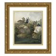 thumbnail image 1 of Johann Georg von Dillis 20x22 Gold Ornate Framed and Double Matted Museum Art Print Titled - A Royal Party Admiring the Sunset Atop the Hesselberg Mountain (1801), 1 of 4