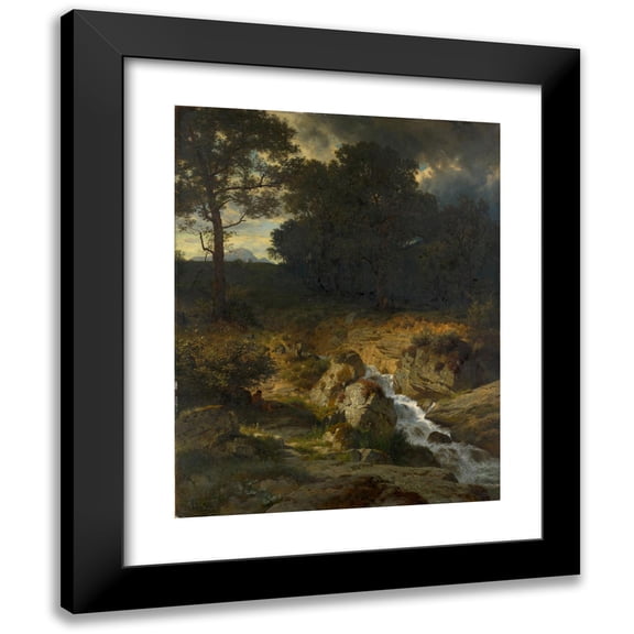 Johann Gottfried Steffan 12x14 Black Modern Framed Museum Art Print Titled - Ramsau Near Berchtesgaden (1879)