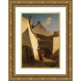 thumbnail image 1 of Johann Gualbert Raffalt 11x14 Gold Ornate Wood Frame and Double Matted Museum Art Print Titled - Hungarian Farm, 1 of 4