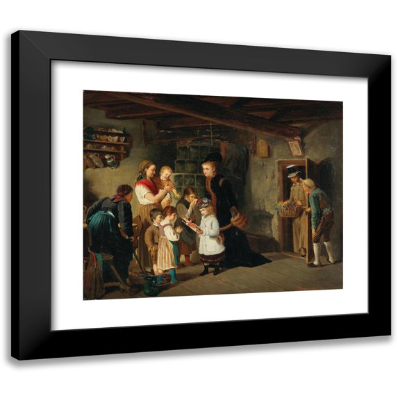 Johann Hamza 14x12 Black Modern Framed Museum Art Print Titled - Gifts from St Nicholas