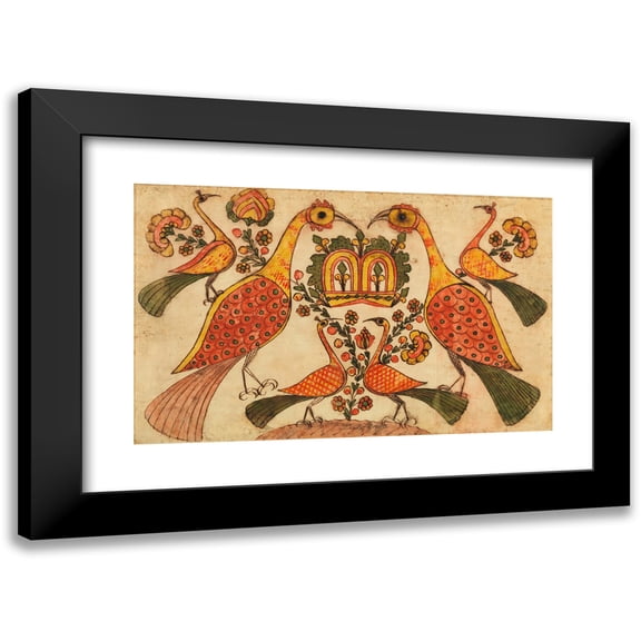 Johann Heinrich Otto 14x11 Black Modern Framed Museum Art Print Titled - Fracture Motifs (C. 1780)