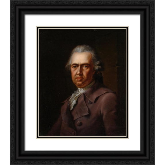 Johann Heinrich Tischbein 12x14 Black Ornate Wood Framed Double Matted Museum Art Print Titled: Selfportrait of the Artist (1782)
