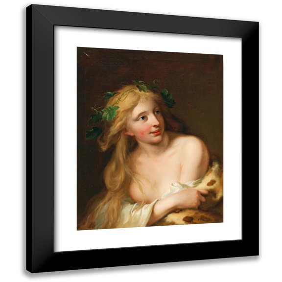 Johann Heinrich Wilhelm Tischbein 12x14 Black Modern Framed Museum Art Print Titled - A Bacchante