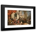 thumbnail image 1 of Johann Heiss 24x17 Black Modern Framed Museum Art Print Titled - The Continence of Scipio (1700), 1 of 5