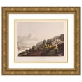 thumbnail image 1 of Johann Isaak Von Gerning 14x12 Gold Ornate Wood Frame and Double Matted Museum Art Print Titled - The Town of Beingen (1820), 1 of 4