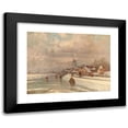 thumbnail image 1 of Johann Jungblut 24x19 Black Modern Framed Museum Art Print Titled - Fun on the Ice, 1 of 5