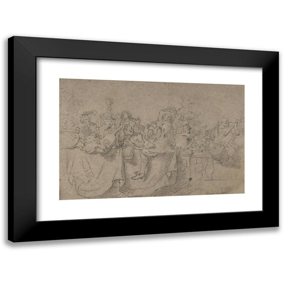 Johann Liss 24x17 Black Modern Framed Museum Art Print Titled - The Concert (Early 17th Century)