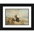 thumbnail image 1 of Johann Mari Ten Kate 24x18 Black Ornate Framed Double Matted Museum Art Print Titled: Two Boys at the Beach, 1 of 5