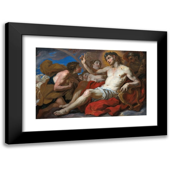 Johann Michael Rottmayr 18x13 Black Modern Framed Museum Art Print Titled - Apollo Granting Phaeton Permission to Drive the Chariot of the Sun (1690)