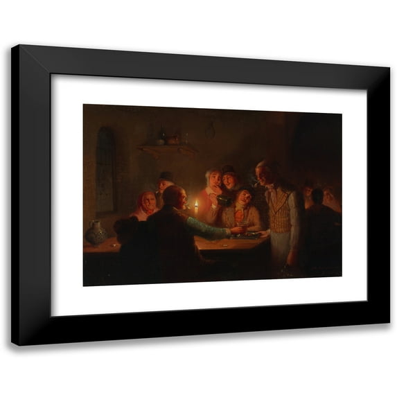 Johann Mongles Culverhouse 18x14 Black Modern Framed Museum Art Print Titled - Tavern Scene (1846)