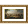 thumbnail image 1 of Johann Nepomuk Höchle 24x14 Gold Ornate Framed and Double Matted Museum Art Print Titled - Emperor Leopold I and King Jan IIi. Sobieski in Front of Vienna, 1 of 4