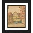 thumbnail image 1 of Johann Peter Foerster 12x14 Black Ornate Wood Framed Double Matted Museum Art Print Titled: Kassel, Fulgasse (1935), 1 of 5