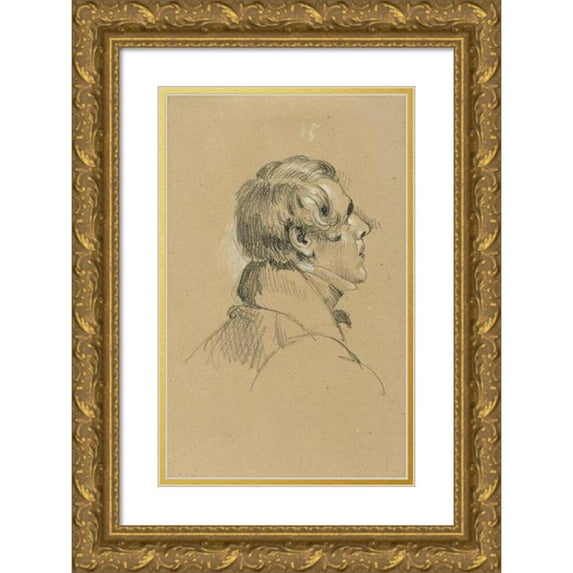 Johann Peter Krafft 11x14 Gold Ornate Wood Frame and Double Matted Museum Art Print Titled - Study on the 'Return of the Emperor Franz from Pressburg' (1828)