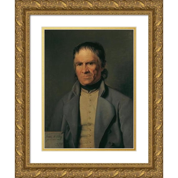 Johann Peter Krafft 12x14 Gold Ornate Wood Frame and Double Matted Museum Art Print Titled - Franz Wessely (1810)