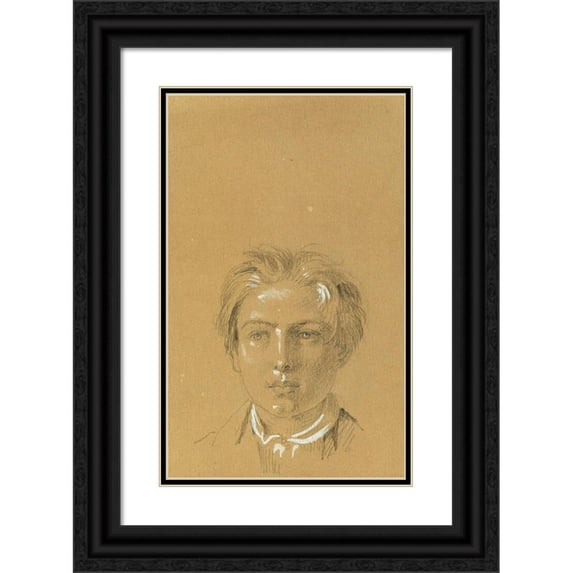 Johann Peter Krafft 13x18 Black Ornate Wood Framed Double Matted Museum Art Print Titled - Head of a Boy