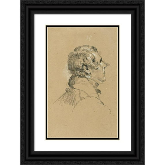 Johann Peter Krafft 13x18 Black Ornate Wood Framed Double Matted Museum Art Print Titled - Study on the 'Return of the Emperor Franz from Pressburg' (1828)