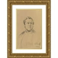 thumbnail image 1 of Johann Peter Krafft 13x18 Gold Ornate Wood Frame and Double Matted Museum Art Print Titled - Portrait Study Franz Xaver Eckl (1837), 1 of 4