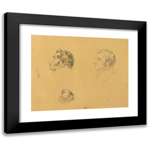 Johann Peter Krafft 14x12 Black Modern Framed Museum Art Print Titled - Study on 'Moving into the Paris Peace' (1828)