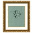 thumbnail image 1 of Johann Peter Krafft 15x18 Gold Ornate Wood Frame and Double Matted Museum Art Print Titled - Head Study on 'Return of Emperor Franz from Pressburg' (Before 1828), 1 of 4