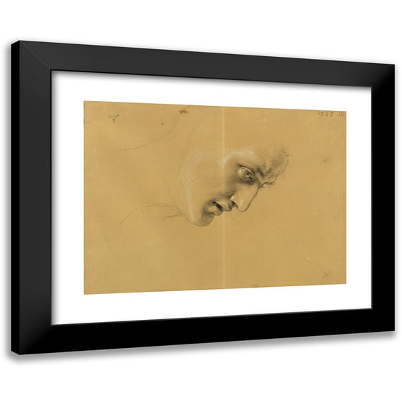 Johann Peter Krafft 24x19 Black Modern Framed Museum Art Print Titled - Head Study