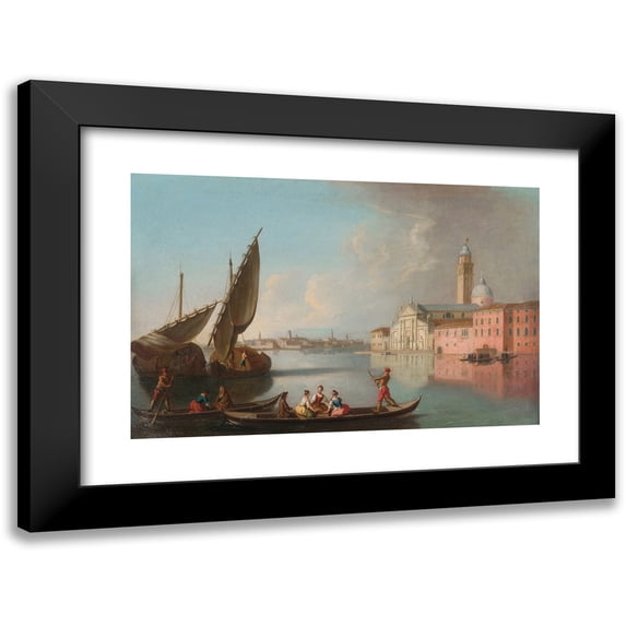 Johann Richter 14x11 Black Modern Framed Museum Art Print Titled - View of Venice with San Giorgio Maggiore (1715)