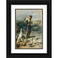 thumbnail image 1 of Johann Till the younger 14x18 Black Ornate Wood Framed Double Matted Museum Art Print Titled - Girl with Poultry (1894), 1 of 5