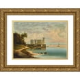 thumbnail image 1 of Johann Wilhelm Jankowski 18x14 Gold Ornate Wood Frame and Double Matted Museum Art Print Titled - Miramare Castle (1868), 1 of 4