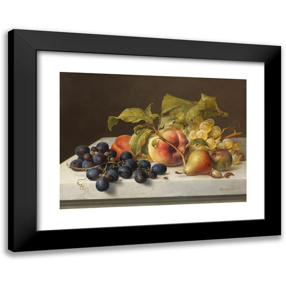 Johann Wilhelm Preyer 18x14 Black Modern Framed Museum Art Print Titled - Fruit Tire Life (1882)