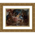 thumbnail image 1 of Johann Wolfgang Baumgartner 14x11 Gold Ornate Wood Frame and Double Matted Museum Art Print Titled - The Prodigal Son Wasting His Inheritance (1724 - 1761), 1 of 4