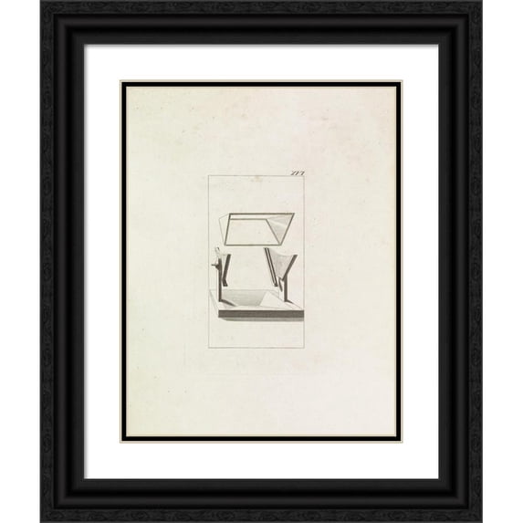 Johann Wolfgang Von Goethe 12x14 Black Ornate Wood Framed Double Matted Museum Art Print Titled: On the Color Theory Pl.17 (1810)