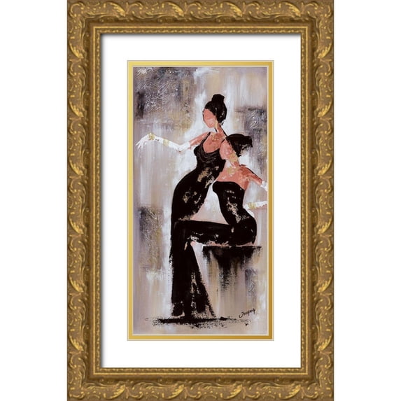 Johanna 11x18 Gold Ornate Wood Framed with Double Matting Museum Art Print Titled - Histoires de filles I
