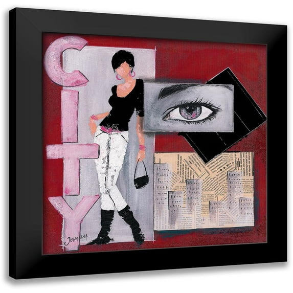 Johanna 15x15 Black Modern Framed Museum Art Print Titled - CIty II