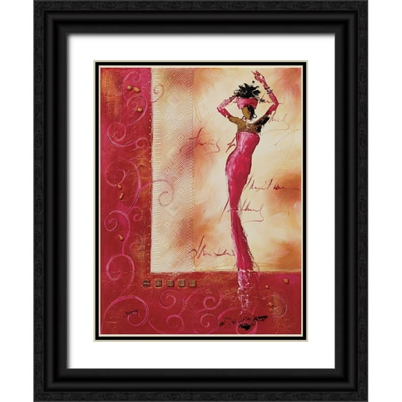 Johanna 19x24 Black Ornate Wood Framed with Double Matting Museum Art Print Titled - Allez venez danser I