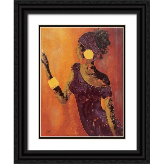 Johanna 19x24 Black Ornate Wood Framed with Double Matting Museum Art Print Titled - Le miroir II