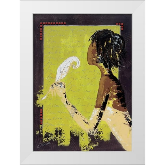 Johanna 24x32 White Modern Wood Framed Museum Art Print Titled - La lettre damour II