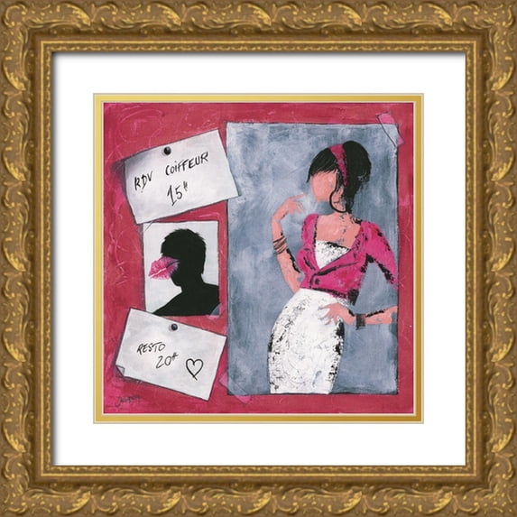 Johanna 26x26 Gold Ornate Wood Framed with Double Matting Museum Art Print Titled - Me´mo I