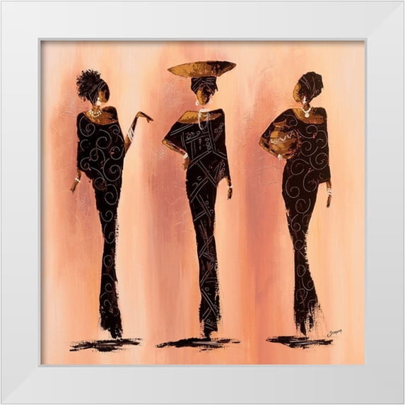 Johanna 26x26 White Modern Wood Framed Museum Art Print Titled - Entre femmes I