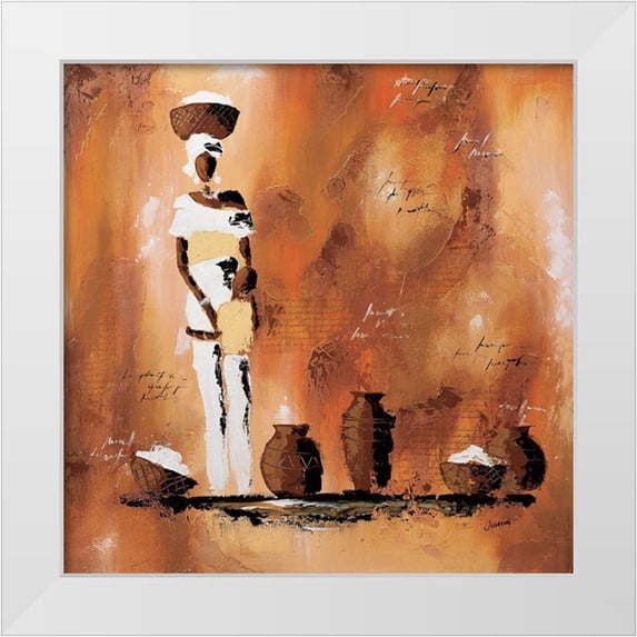 Johanna 26x26 White Modern Wood Framed Museum Art Print Titled - Maman et moi I