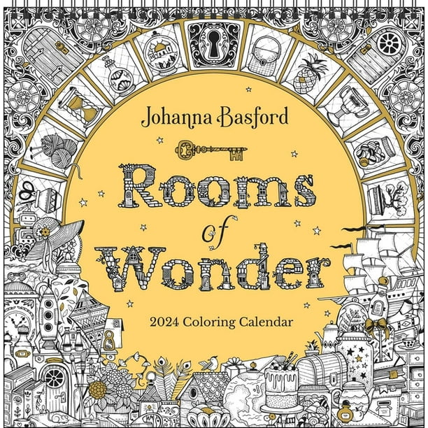 Johanna Basford 2024 Coloring Wall Calendar Rooms of Wonder (Calendar