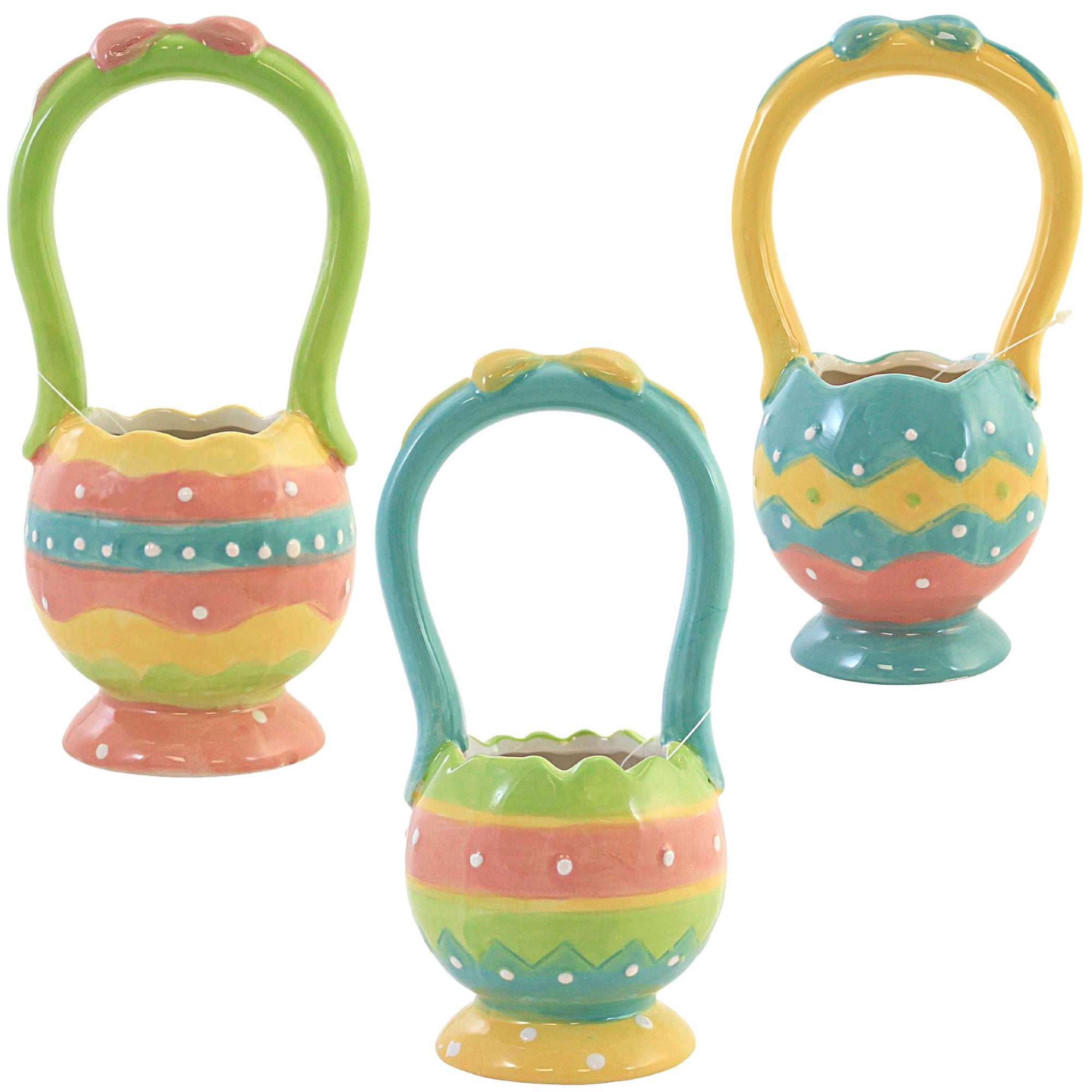 Johanna Parker 6.75In Dottie Baskets, Dolomite, Easter Polka Dots Spring A5074